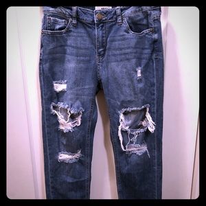 Fun shredded denim jeans